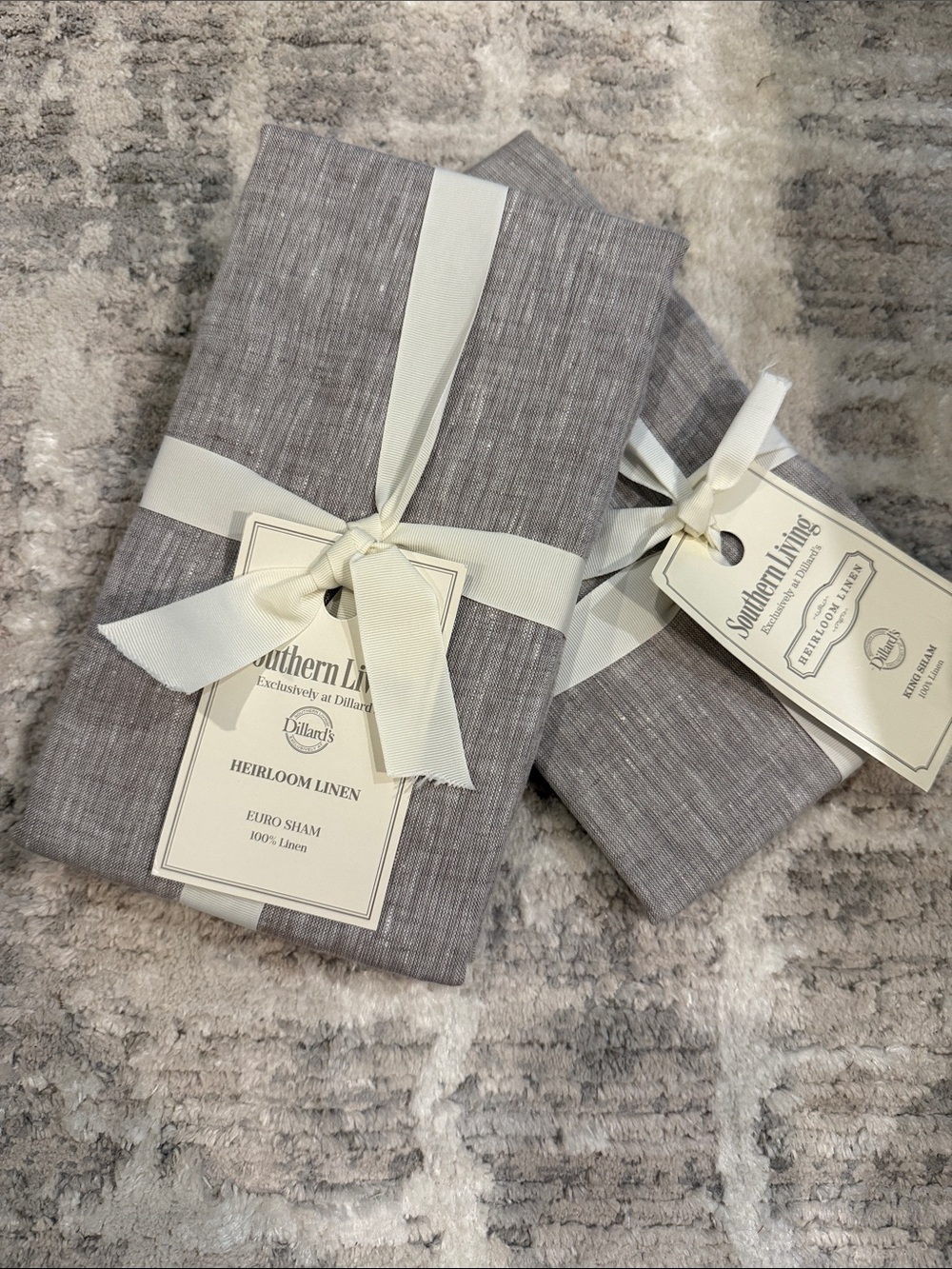 Southern Living Linen Euro Shams in Heathered Taupe
